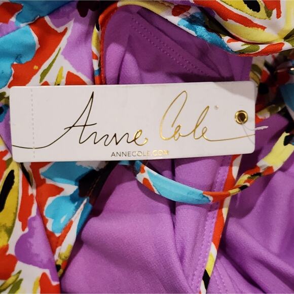 Anne Cole Floral‎ Tropical Skirted One Piece Bathing Swim Suit Size 14 Large New - Picture 7 of 7